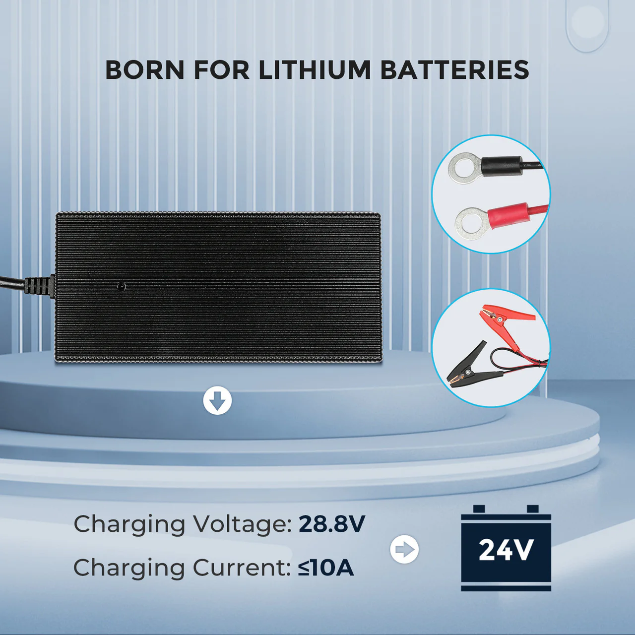 24V 10A AC to DC Lithium Iron Phosphate Battery Charger - Image 3