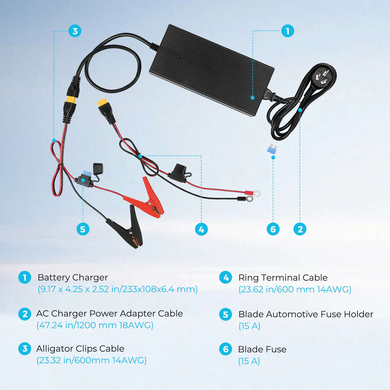 24V 10A AC to DC Lithium Iron Phosphate Battery Charger - Image 4