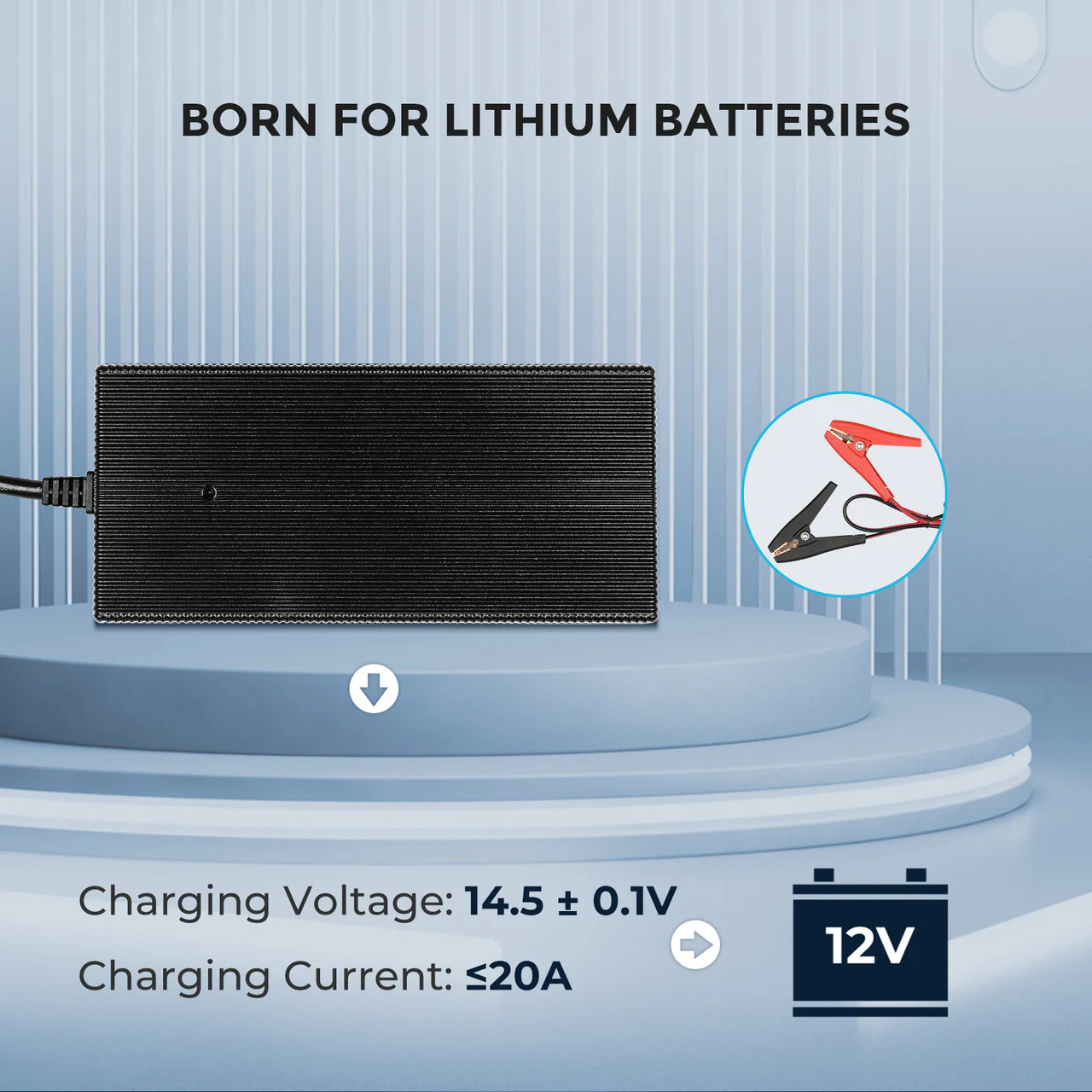 12V 20A AC to DC Lithium Iron Phosphate Battery Charger - Image 3