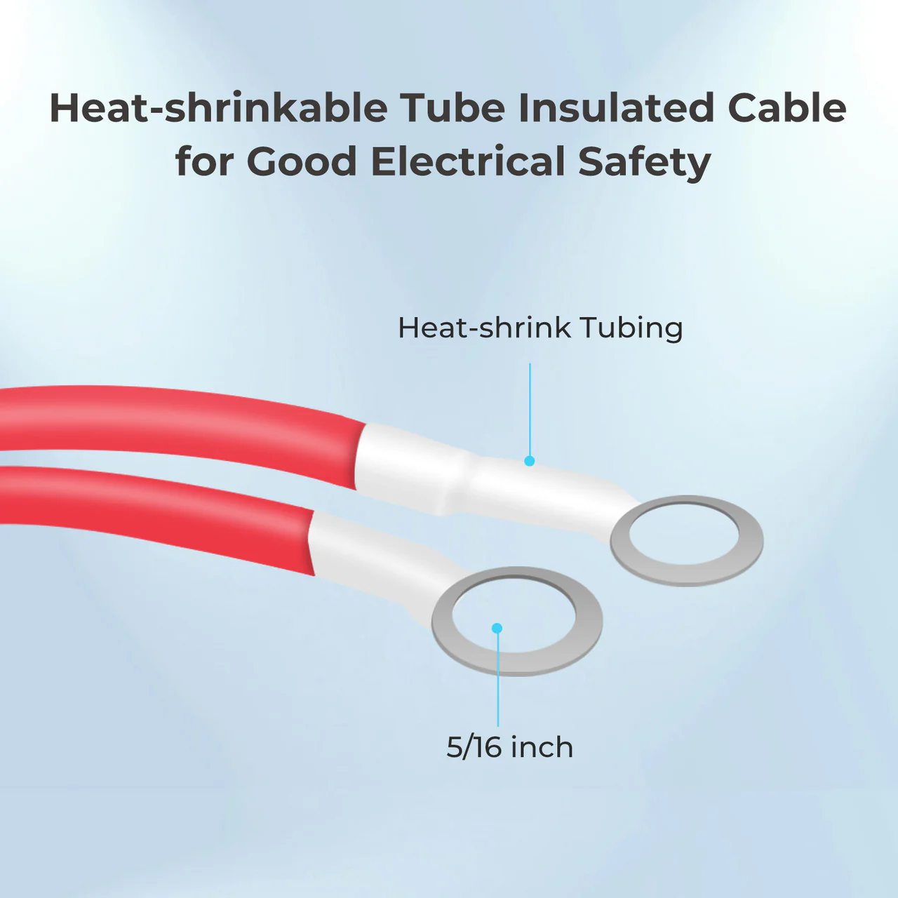 6AWG 5ft ANL Fuse Cable with Double Ring Terminals for 5/16 in Lugs - Image 2