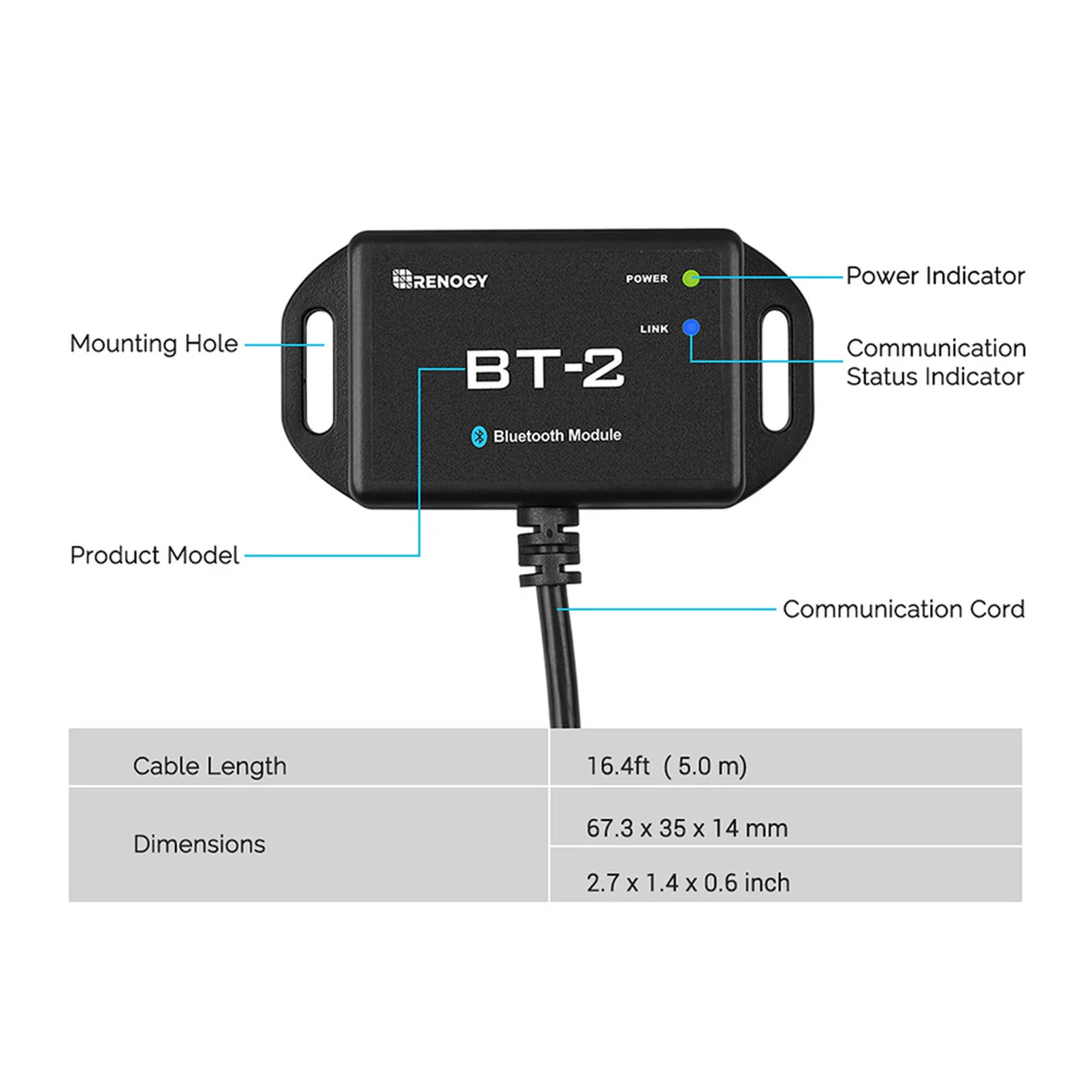 BT-2 Bluetooth Module for Renogy Products w/ RS485 Port - Image 4