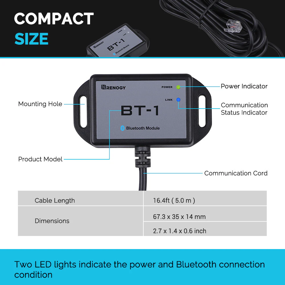 BT-1 Bluetooth Module for Renogy Products w/ RS232 Port - Image 3