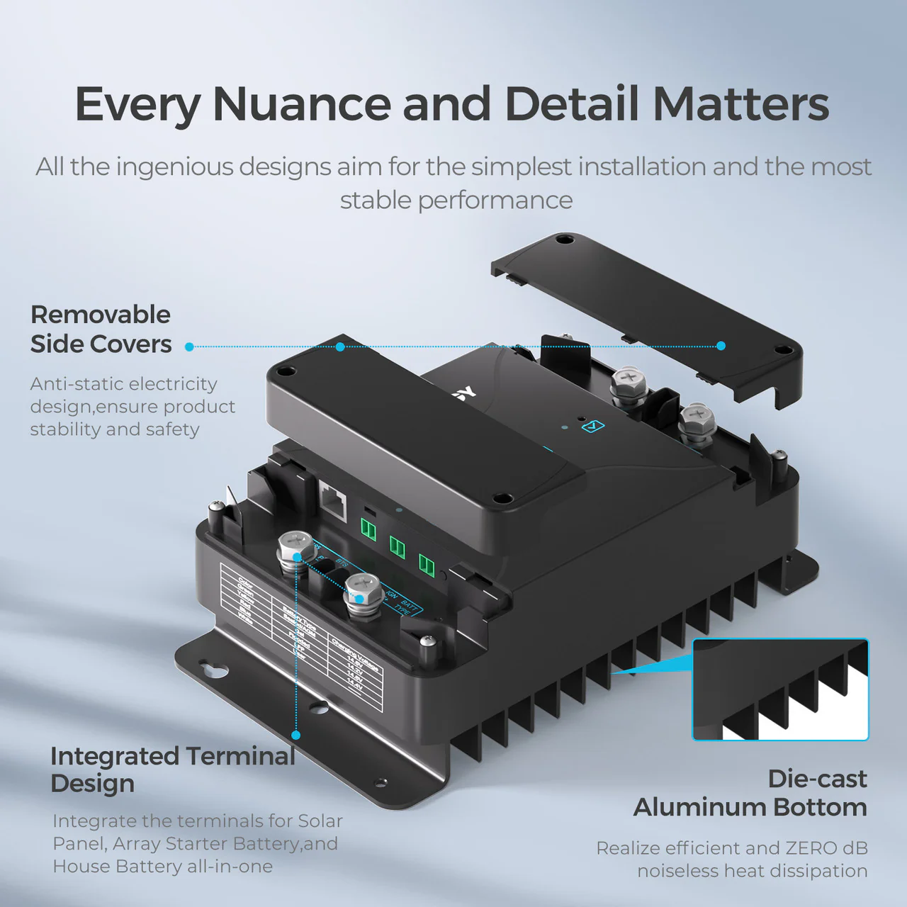 Renogy DCC50S 12V 50A Dual Input DC to DC Battery Charger with MPPT w/ Renogy ONE Core - Image 5