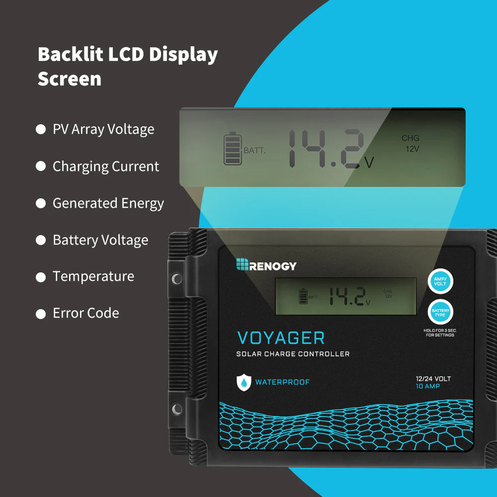 New Edition Voyager 10A PWM Waterproof Solar Charge Controller - Image 7
