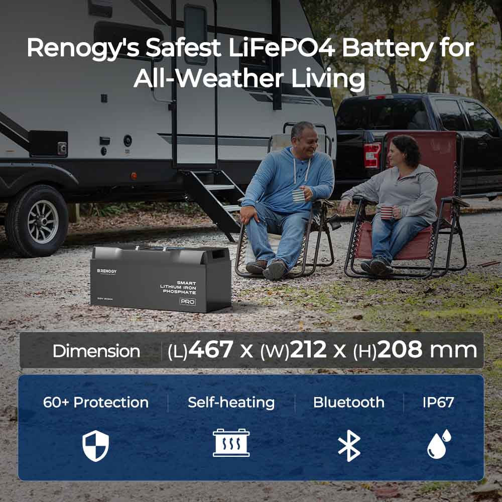 12V 200Ah Lithium Iron Phosphate Battery with Bluetooth & Self-Heating Function | Pro Series - Image 3