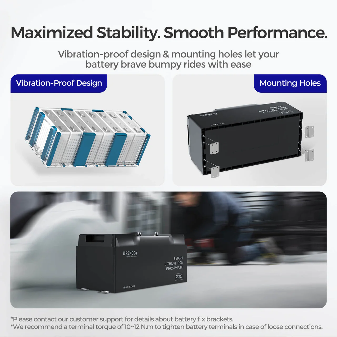 12V 200Ah Lithium Iron Phosphate Battery with Bluetooth & Self-Heating Function | Pro Series - Image 6
