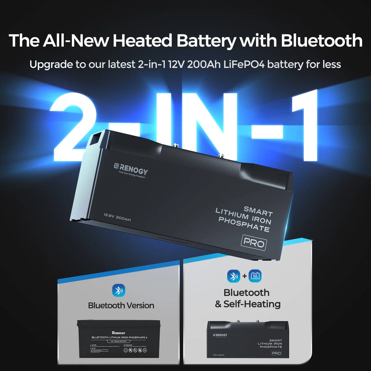 12V 200Ah Lithium Iron Phosphate Battery with Bluetooth & Self-Heating Function | Pro Series - Image 7