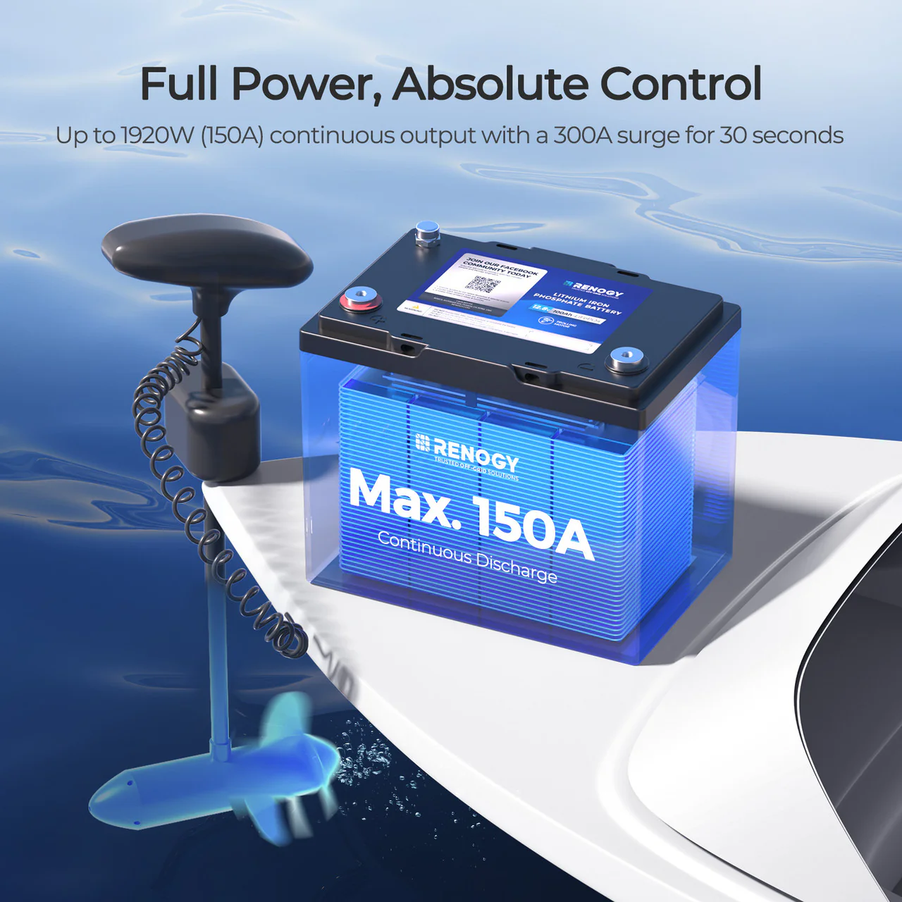 12V 100Ah Trolling Motor Group 24 LiFePO4 Battery w/ Bluetooth - Image 5