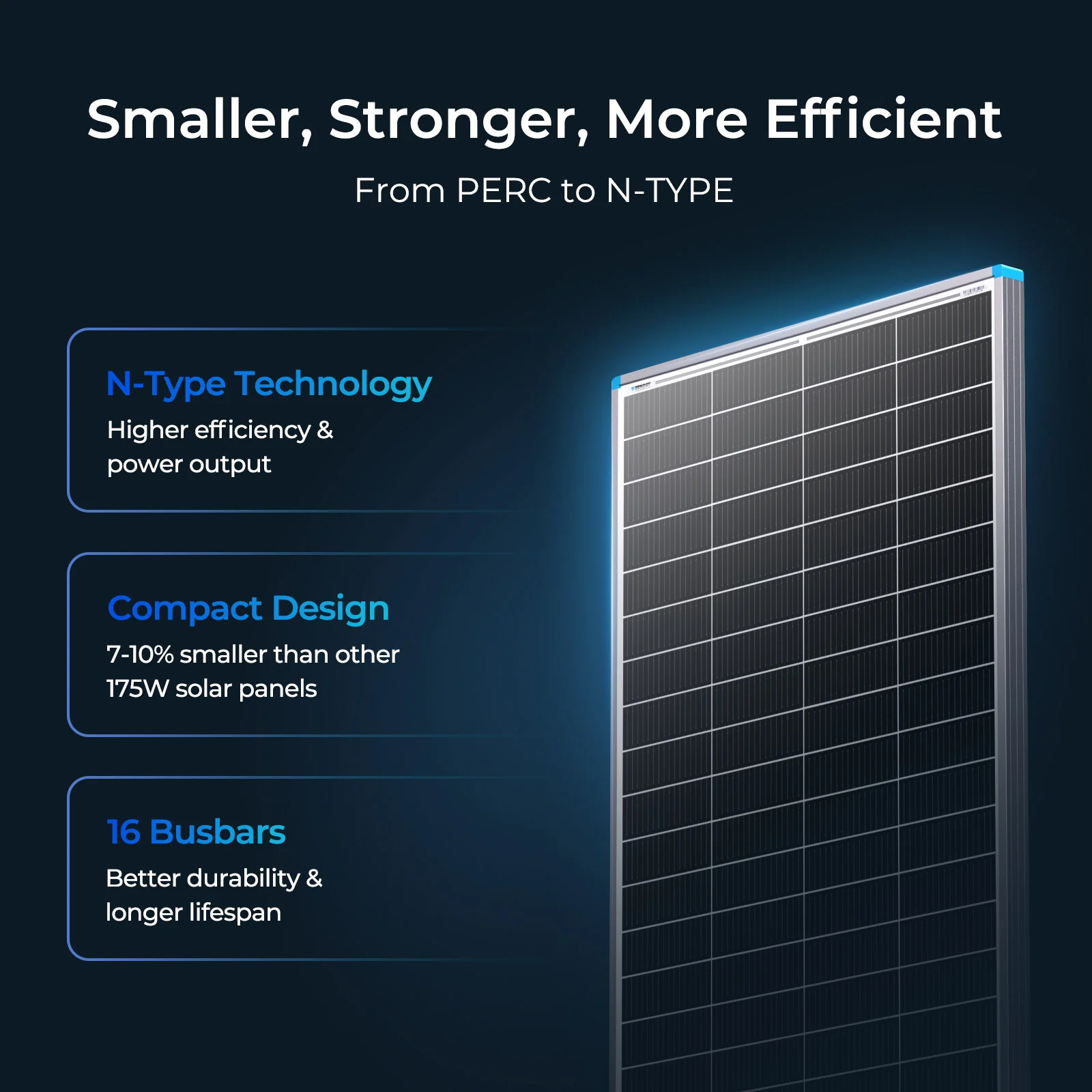 175W 16BB N-type High Efficiency Monocrystalline Solar Panel - Image 3