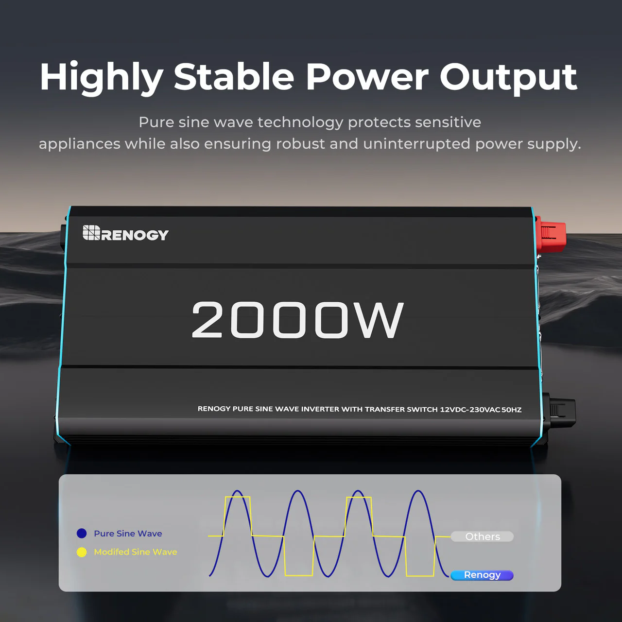1000W/2000W/3000W 12V to 230V/240V Pure Sine Wave Inverter (with UPS Function) - Image 5