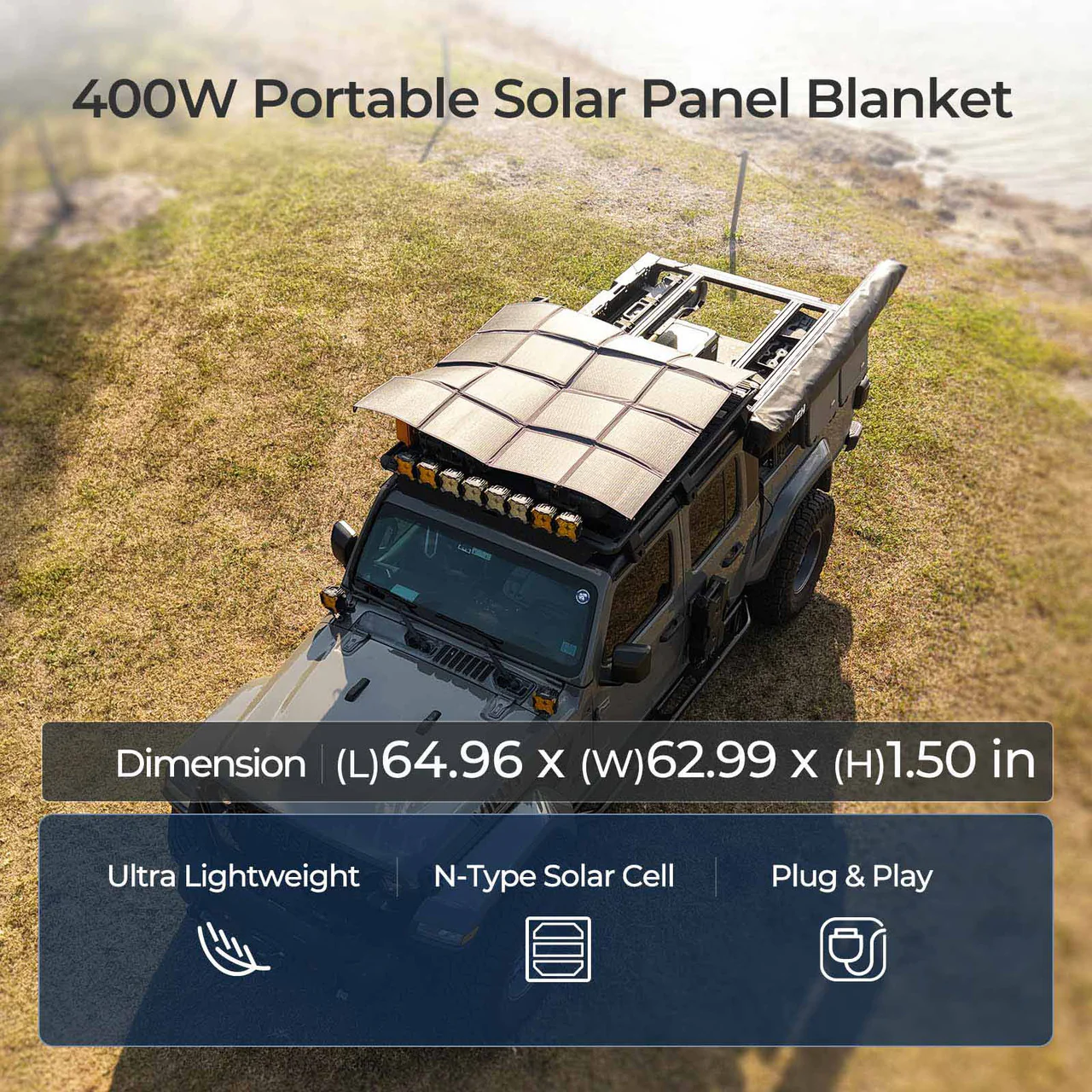 400W Lightweight N-type Portable Solar Panel Blanket - Image 3