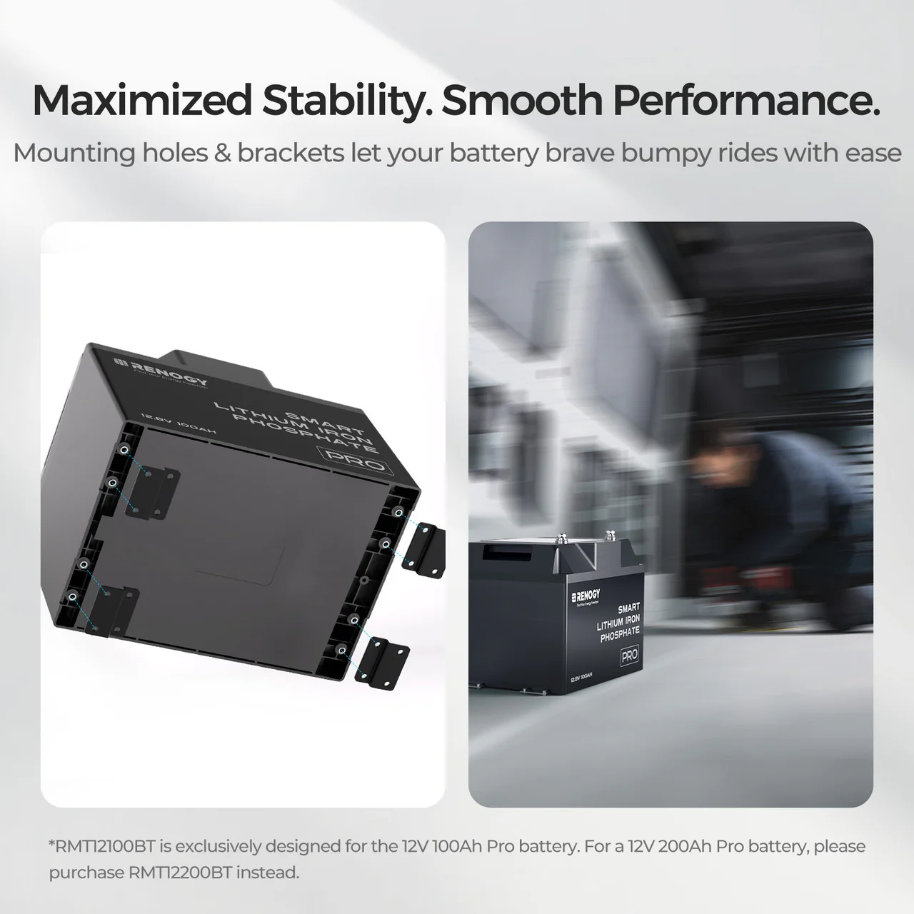 Renogy Mounting Brackets for 12V 100Ah Pro LiFePO4 Batteries (Set of 4) - Image 2