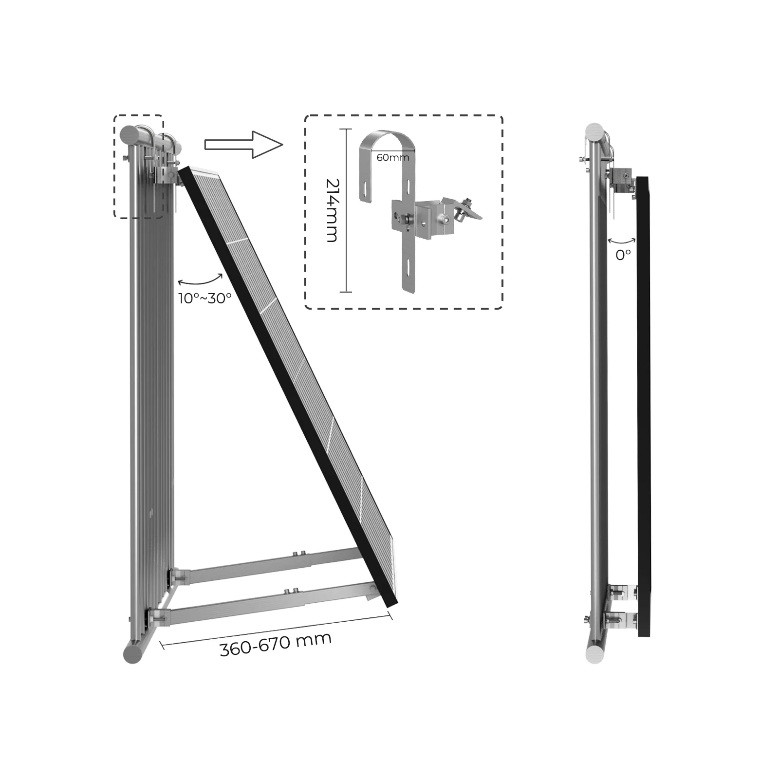 Renogy Solar Panel Tilt Balcony Rack - Image 3