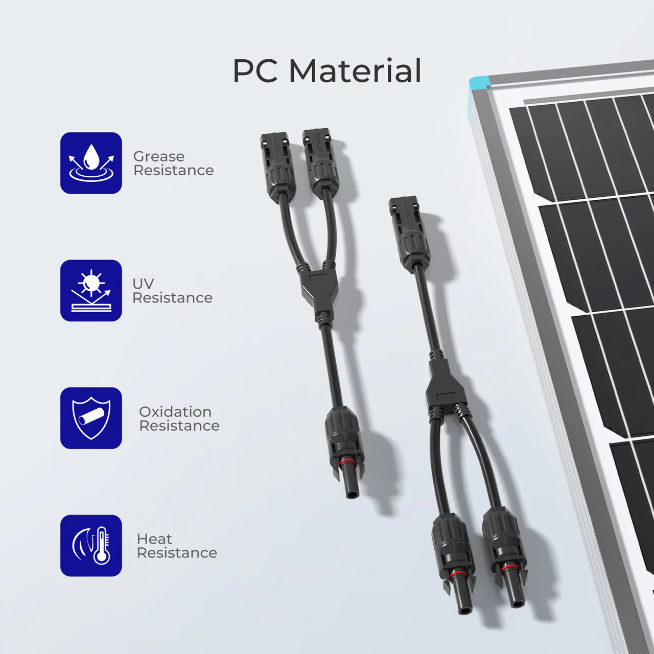 Solar Connectors Y Branch Parallel Adapter Cable MMF+FFM Pair - Image 4